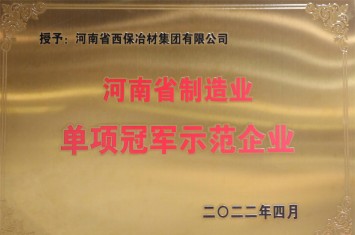 星空平台（中国）官方网站集团顺利获批2022年河南省制造业单项冠军荣誉